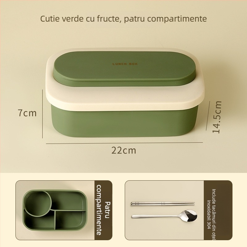 Cutie de prânz din silicon, alimentară, formă rotundă, strat unic, menține cald, capacitate sub 300 ml