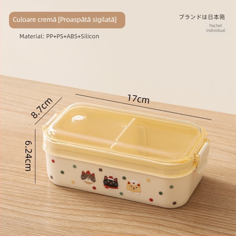 Cutie de prânz din plastic, dreptunghiulară, etanșă cu ventilații pentru păstrarea prospețimii, sigură pentru microunde, reutilizabilă