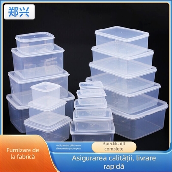 Hualong recipient din plastic pentru depozitare alimente, transparent, compatibil cu microunde, dreptunghiular, 301-500 ml