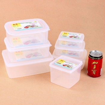 Hualong recipient din plastic pentru depozitare alimente, transparent, compatibil cu microunde, dreptunghiular, 301-500 ml