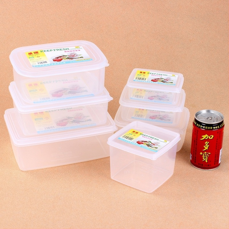 Hualong recipient din plastic pentru depozitare alimente, transparent, compatibil cu microunde, dreptunghiular, 301-500 ml