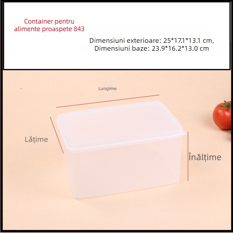 Hualong recipient din plastic pentru depozitare alimente, transparent, compatibil cu microunde, dreptunghiular, 301-500 ml