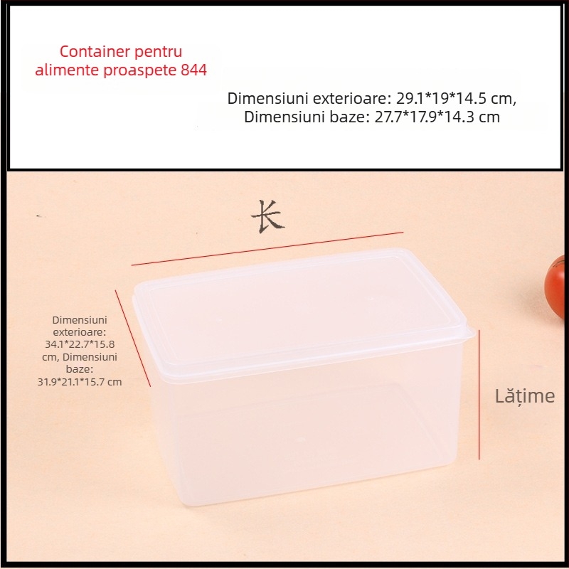 Hualong recipient din plastic pentru depozitare alimente, transparent, compatibil cu microunde, dreptunghiular, 301-500 ml