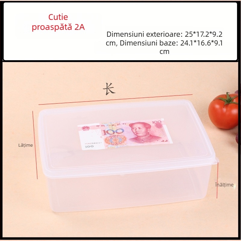 Hualong recipient din plastic pentru depozitare alimente, transparent, compatibil cu microunde, dreptunghiular, 301-500 ml