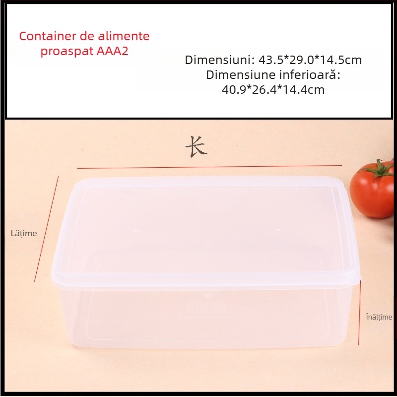 Hualong recipient din plastic pentru depozitare alimente, transparent, compatibil cu microunde, dreptunghiular, 301-500 ml