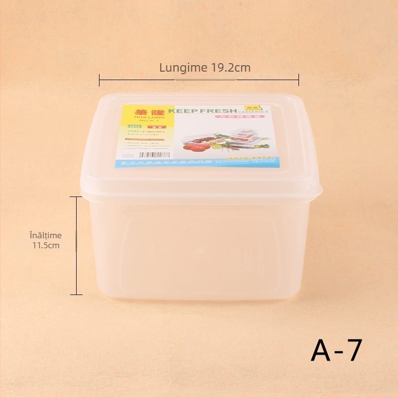 Hualong recipient din plastic pentru depozitare alimente, transparent, compatibil cu microunde, dreptunghiular, 301-500 ml