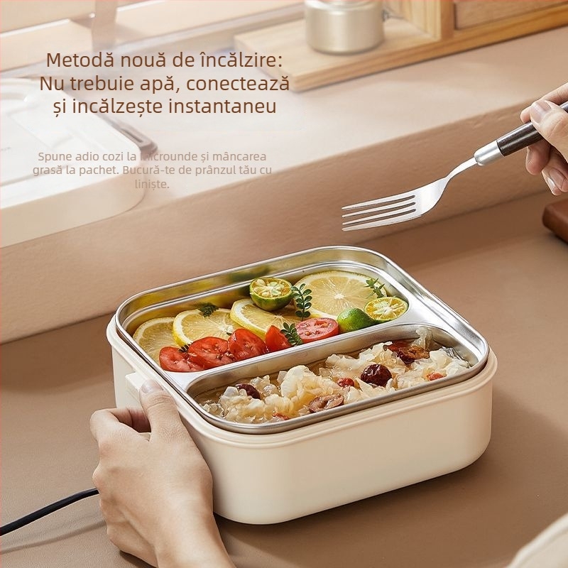 Cutie de prânz electrică cu încălzire fără apă, izolație cu două compartimente, capacitate ≤1 L, controlul temperaturii