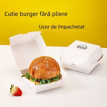 Cutie hamburger pentru livrare (Hârtie; Grosime; De unică folosință; Imprimare logo disponibilă; Personalizare prin agent)