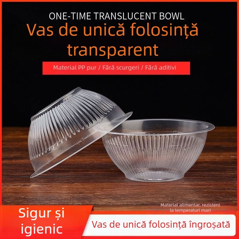 Vas plastic de unică folosință pentru catering take-away (Categorie: Vas de unică folosință; Material: Plastic; Import: Nu)