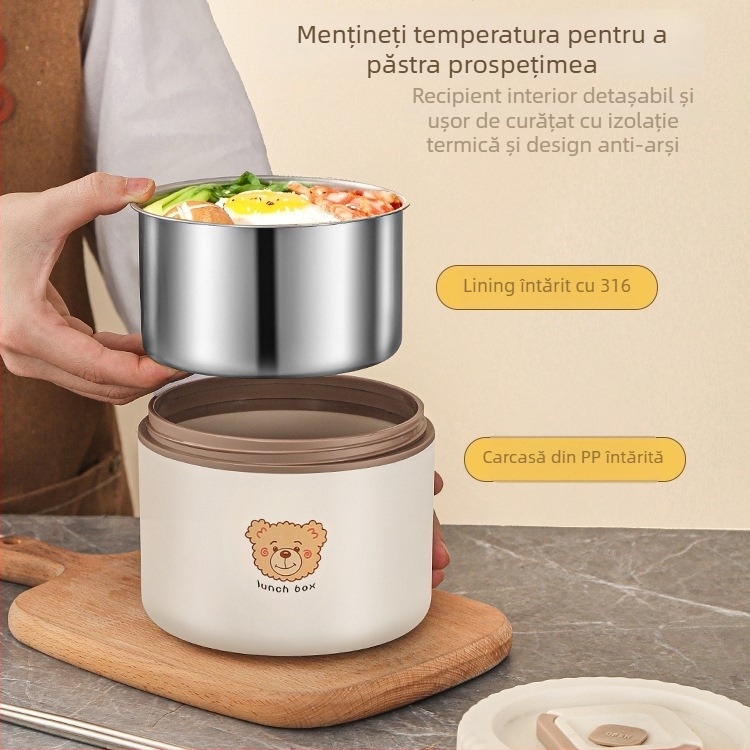 Cutie de prânz izolată din oțel inoxidabil 316, pentru angajați de birou, adulți, non-electrică, capacitate 468l