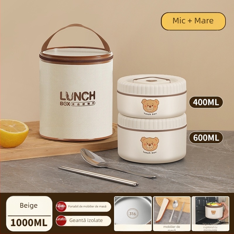 Cutie de prânz izolată din oțel inoxidabil 316, pentru angajați de birou, adulți, non-electrică, capacitate 468l