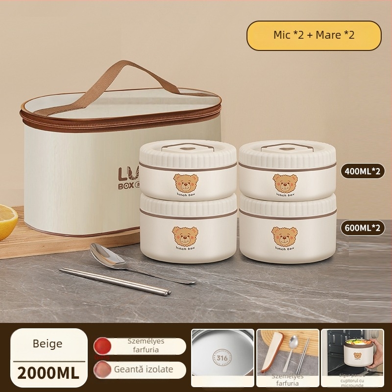 Cutie de prânz izolată din oțel inoxidabil 316, pentru angajați de birou, adulți, non-electrică, capacitate 468l