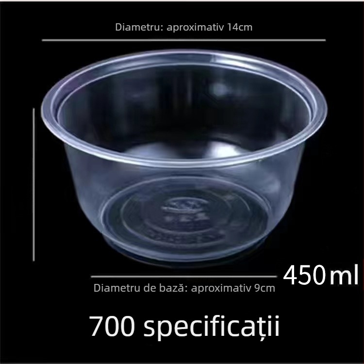 Set de boluri din plastic de unică folosință, cu capac – rotunde, compatibile cu microunde, PP alimentar