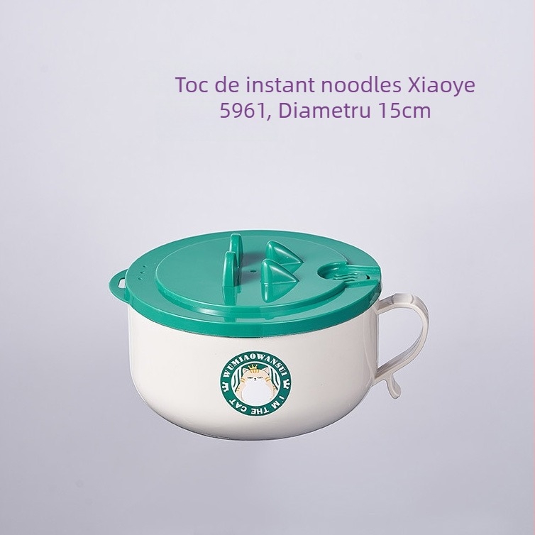 Cutie de prânz din plastic, rotundă, compatibilă cu microundele, capacitate 301-500 ml, opțiune cu 3 straturi, stil simplu