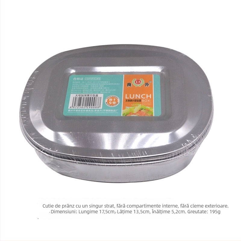 Cutie de prânz din plastic, rotundă, compatibilă cu microundele, capacitate 301-500 ml, opțiune cu 3 straturi, stil simplu