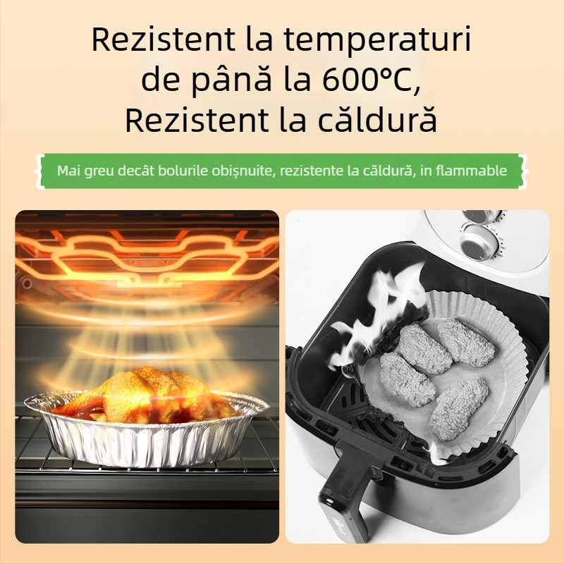 Tavă de hârtie cu folie de aluminiu, de unică folosință – rotundă sau pătrată, alimentară, 10–55 buc., 3 ani valabilitate, reciclabilă