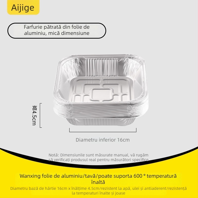 Tavă de hârtie cu folie de aluminiu, de unică folosință – rotundă sau pătrată, alimentară, 10–55 buc., 3 ani valabilitate, reciclabilă