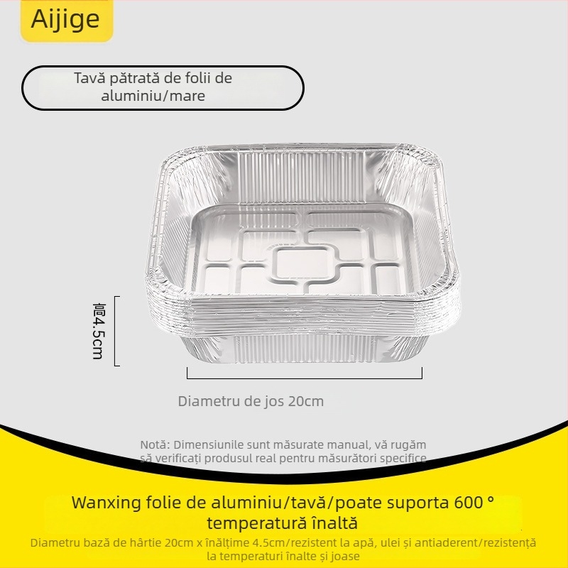 Tavă de hârtie cu folie de aluminiu, de unică folosință – rotundă sau pătrată, alimentară, 10–55 buc., 3 ani valabilitate, reciclabilă