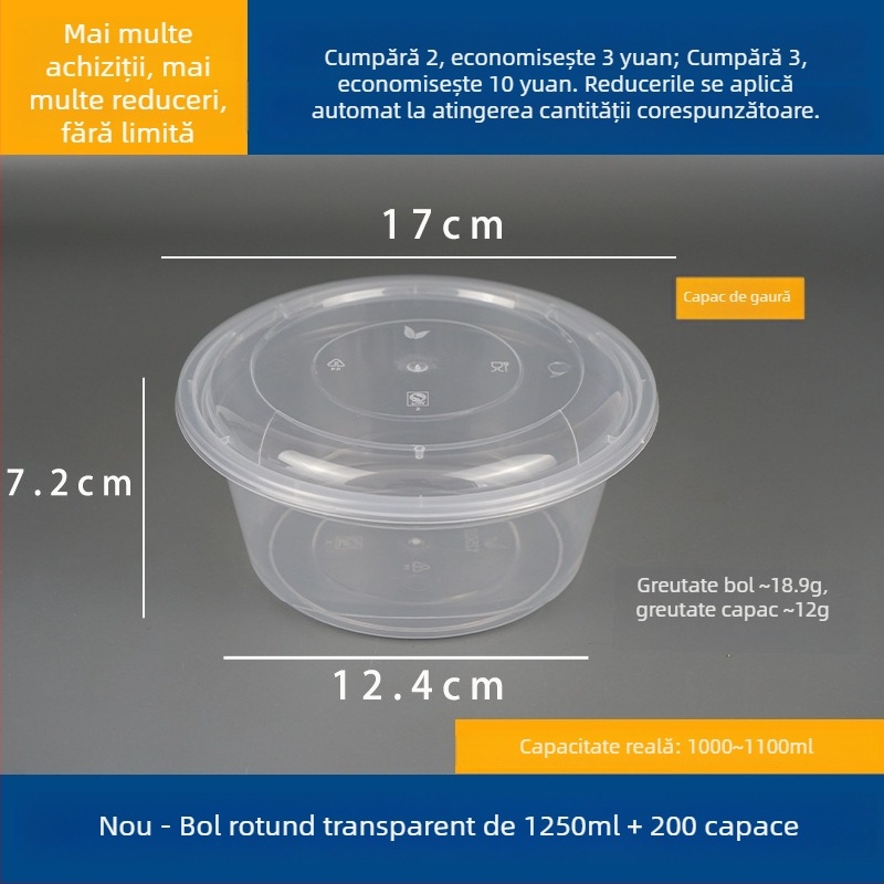 Recipient pentru supă cu două niveluri și compartimente uscat/umed, farfurie de unică folosință cu tăiței wonton vermicelli; Plastic • Nu este compatibil cu microunde • Imprimare siglă posibilă • Greutate brută ~8 kg