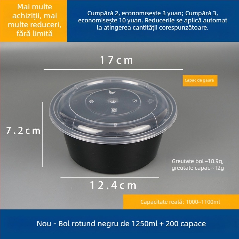 Recipient pentru supă cu două niveluri și compartimente uscat/umed, farfurie de unică folosință cu tăiței wonton vermicelli; Plastic • Nu este compatibil cu microunde • Imprimare siglă posibilă • Greutate brută ~8 kg