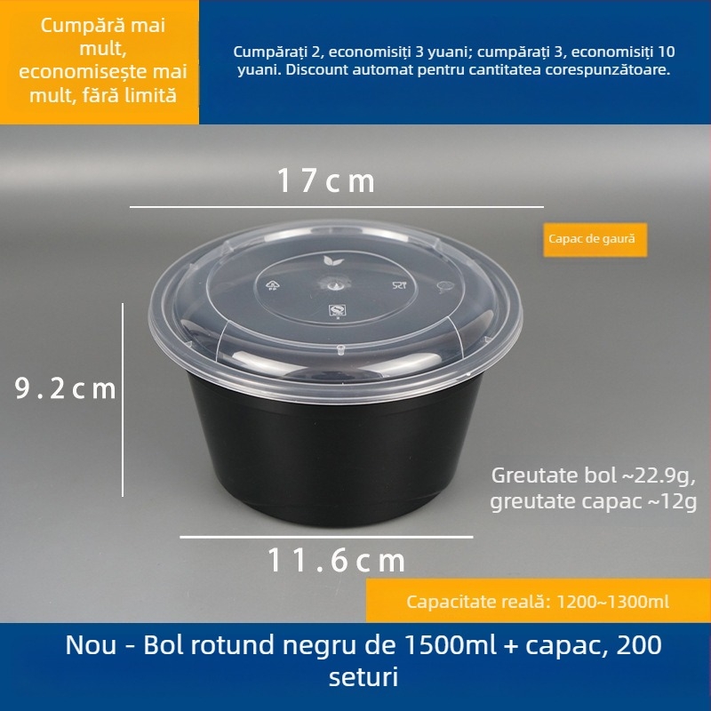 Recipient pentru supă cu două niveluri și compartimente uscat/umed, farfurie de unică folosință cu tăiței wonton vermicelli; Plastic • Nu este compatibil cu microunde • Imprimare siglă posibilă • Greutate brută ~8 kg
