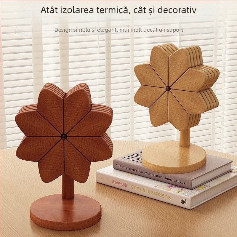 Tăviță izolatoare din lemn pentru cești și farfurii — formă neregulată, stil modern minimalist, biodegradabil, lansat în primăvara 2020