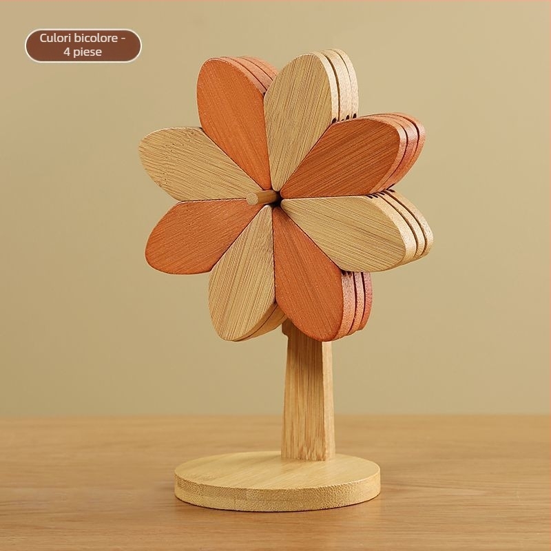 Tăviță izolatoare din lemn pentru cești și farfurii — formă neregulată, stil modern minimalist, biodegradabil, lansat în primăvara 2020