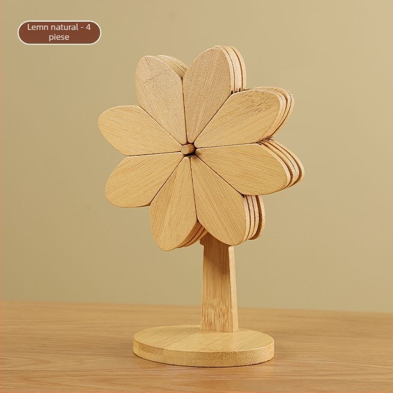 Tăviță izolatoare din lemn pentru cești și farfurii — formă neregulată, stil modern minimalist, biodegradabil, lansat în primăvara 2020