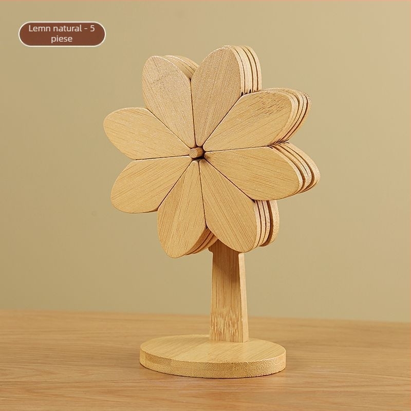 Tăviță izolatoare din lemn pentru cești și farfurii — formă neregulată, stil modern minimalist, biodegradabil, lansat în primăvara 2020