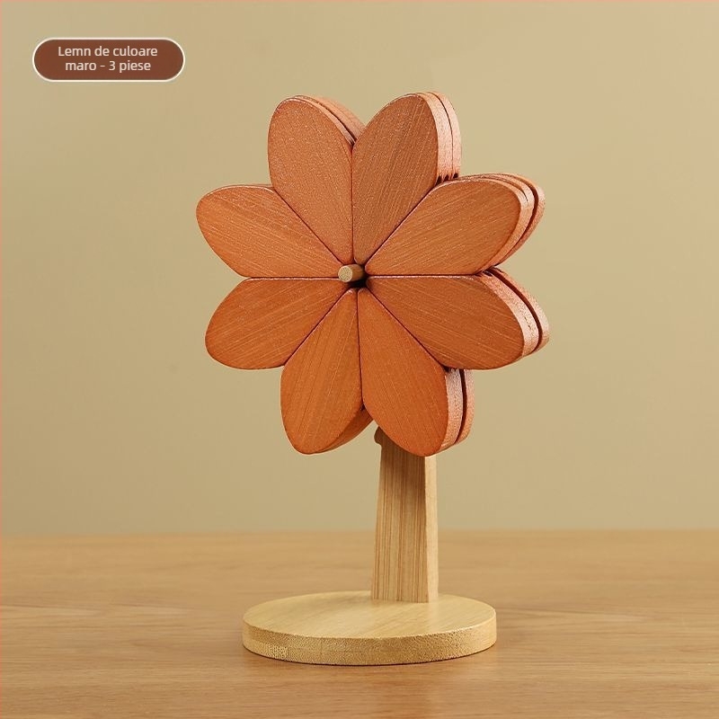 Tăviță izolatoare din lemn pentru cești și farfurii — formă neregulată, stil modern minimalist, biodegradabil, lansat în primăvara 2020