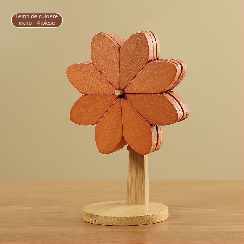 Tăviță izolatoare din lemn pentru cești și farfurii — formă neregulată, stil modern minimalist, biodegradabil, lansat în primăvara 2020