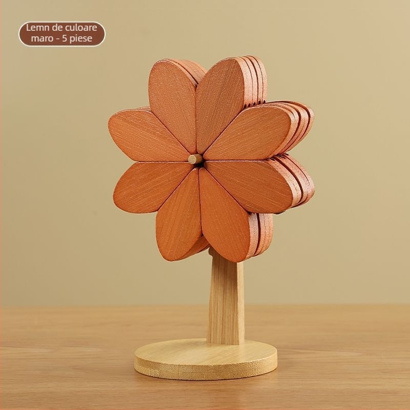 Tăviță izolatoare din lemn pentru cești și farfurii — formă neregulată, stil modern minimalist, biodegradabil, lansat în primăvara 2020