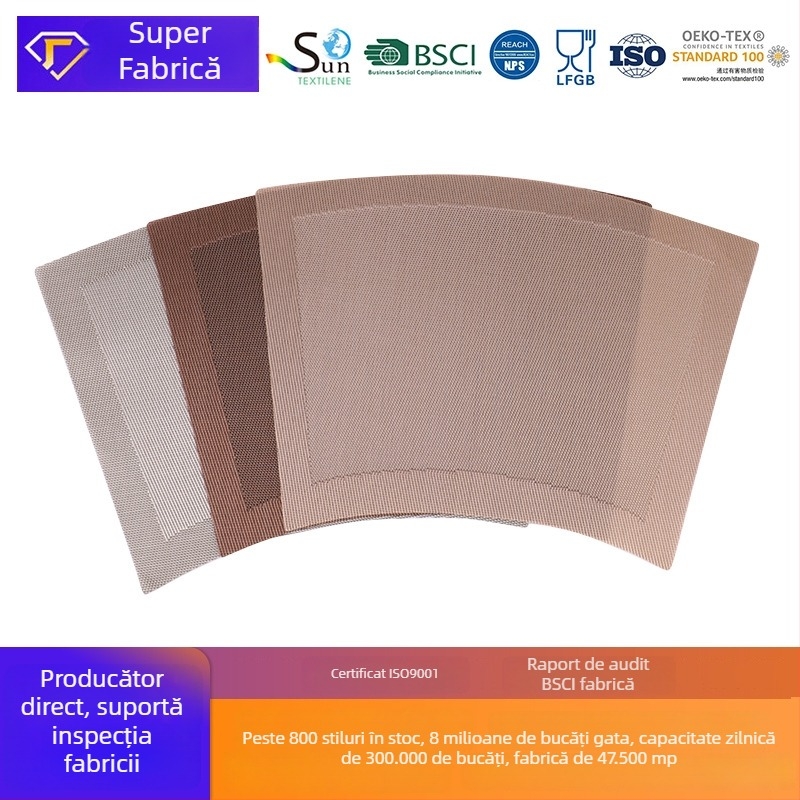 Placă rotundă pentru masă în formă de ventilator, material PVC, culoare solidă, formă neregulată, stil modern minimalist, non-biodegradabil