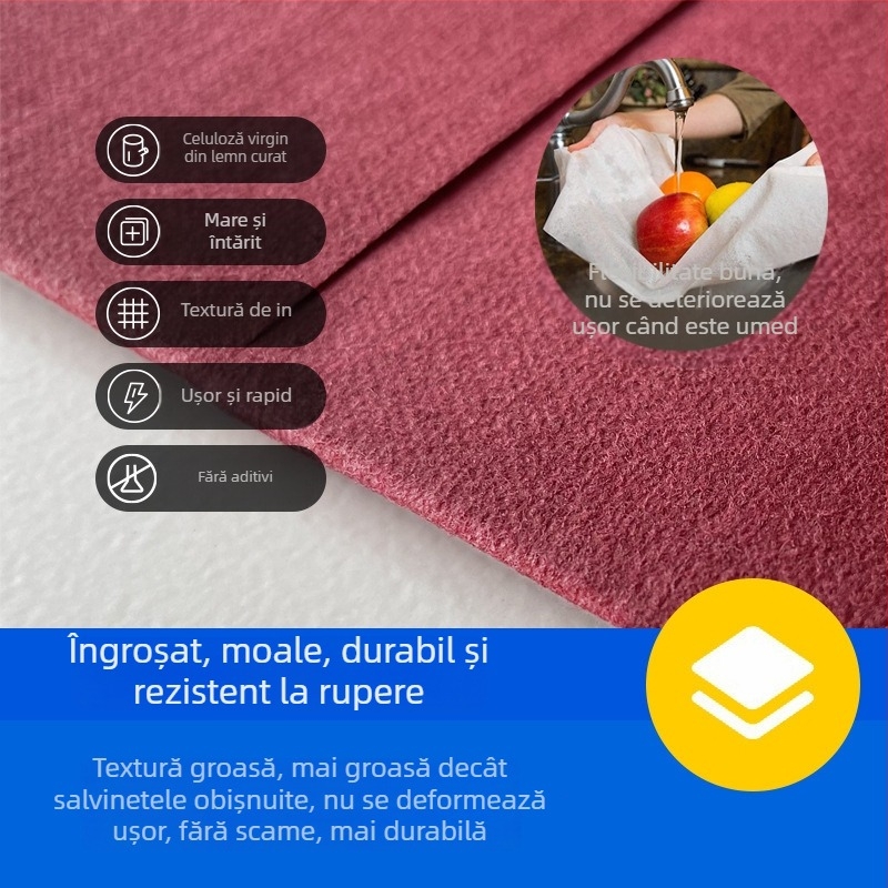 Șervețele de unică folosință pentru tacâmuri, cu imprimare de logo, fără praf, din pulpă de lemn, 50 foi, un singur strat