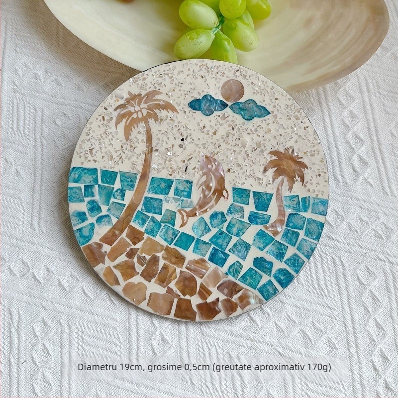 Covoraș de masă din lemn, rotund, stil Nordic, biodegradabil