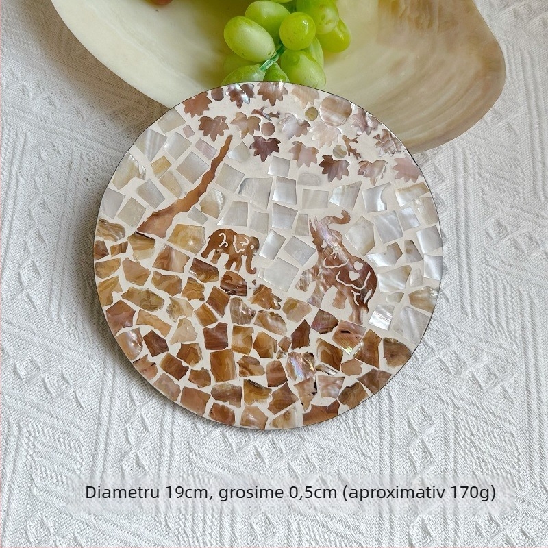 Covoraș de masă din lemn, rotund, stil Nordic, biodegradabil