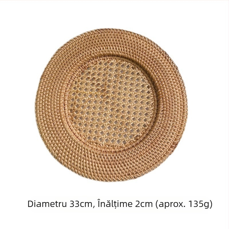 Covoraș de masă din lemn, rotund, stil Nordic, biodegradabil