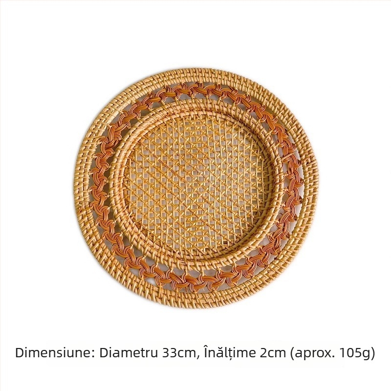 Covoraș de masă din lemn, rotund, stil Nordic, biodegradabil