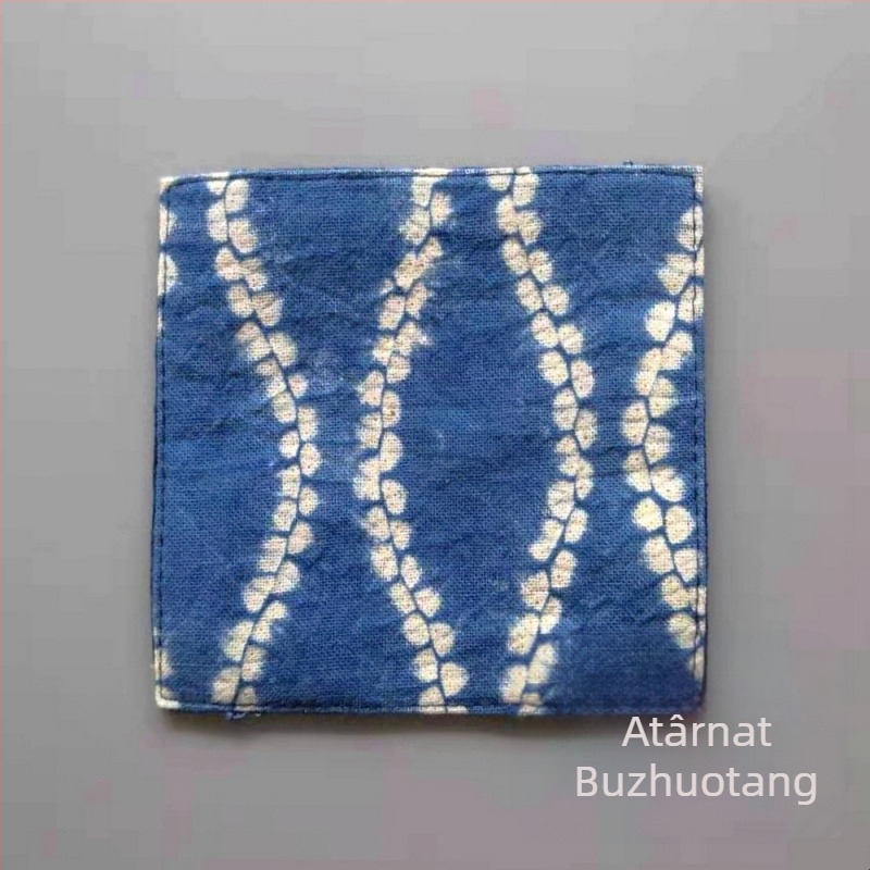 Suporturi pentru pahare din bumbac, pătrate, stil etnic, model solid, brand Bu ming tang