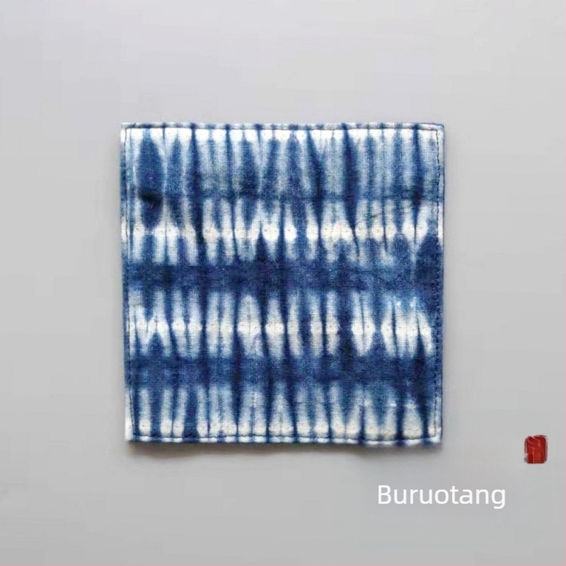 Suporturi pentru pahare din bumbac, pătrate, stil etnic, model solid, brand Bu ming tang