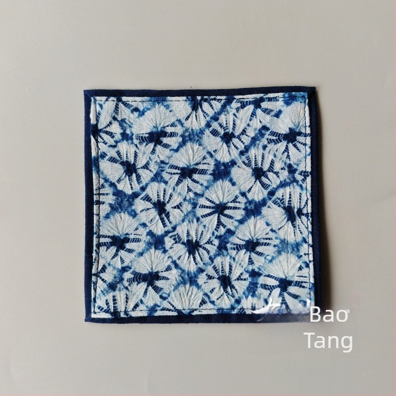 Suporturi pentru pahare din bumbac, pătrate, stil etnic, model solid, brand Bu ming tang