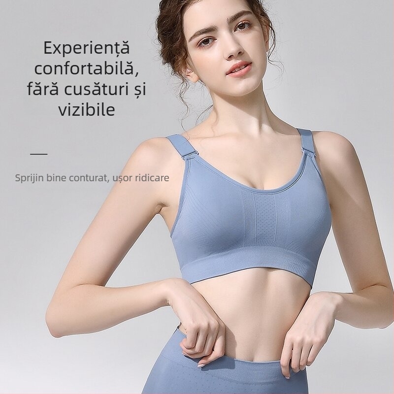 Sutien matern pentru alăptare cu push-up, anti-cădere, suport pentru alăptare, design dintr-un piesă, material nylon, cupe subțiri, închidere spate cu patru rânduri