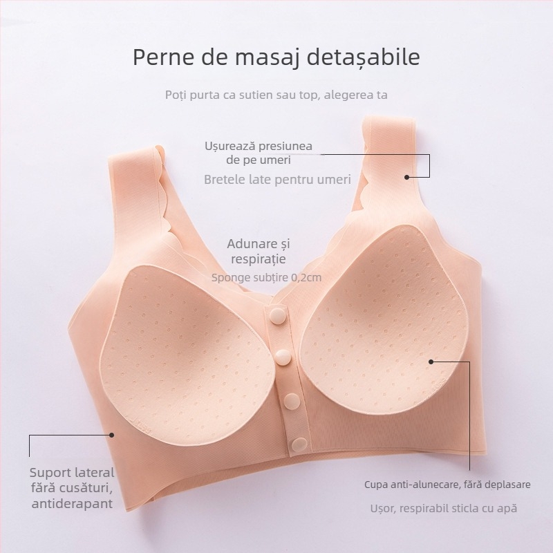 Sutien de maternitate pentru alăptare, neted, fără arc, închidere frontală, cupă integrală (Alăptare)