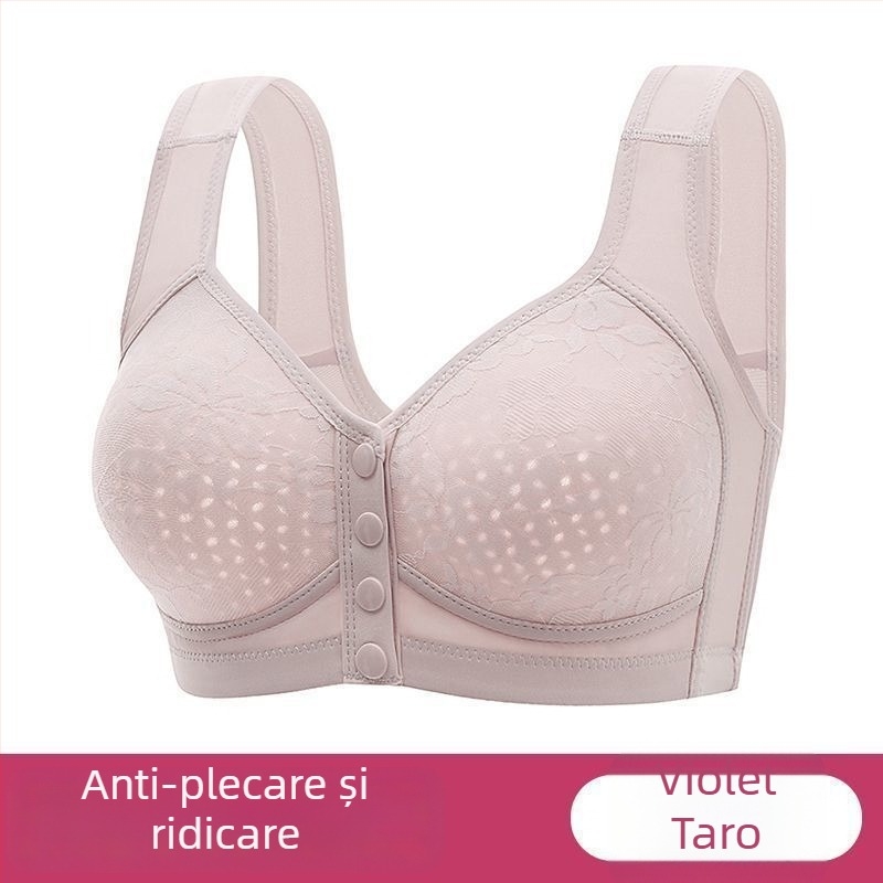Sutien tip vest din bumbac, cu cupă completă, închidere frontală, respirabil și push-up (bumbac • cupă completă • închidere frontală • respirabil • push-up)