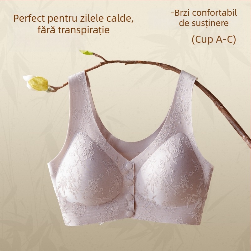 Sutien matern cu închidere frontală, stil vestă, 3/4 Cup, Cupă cu formă medie, Material nylon
