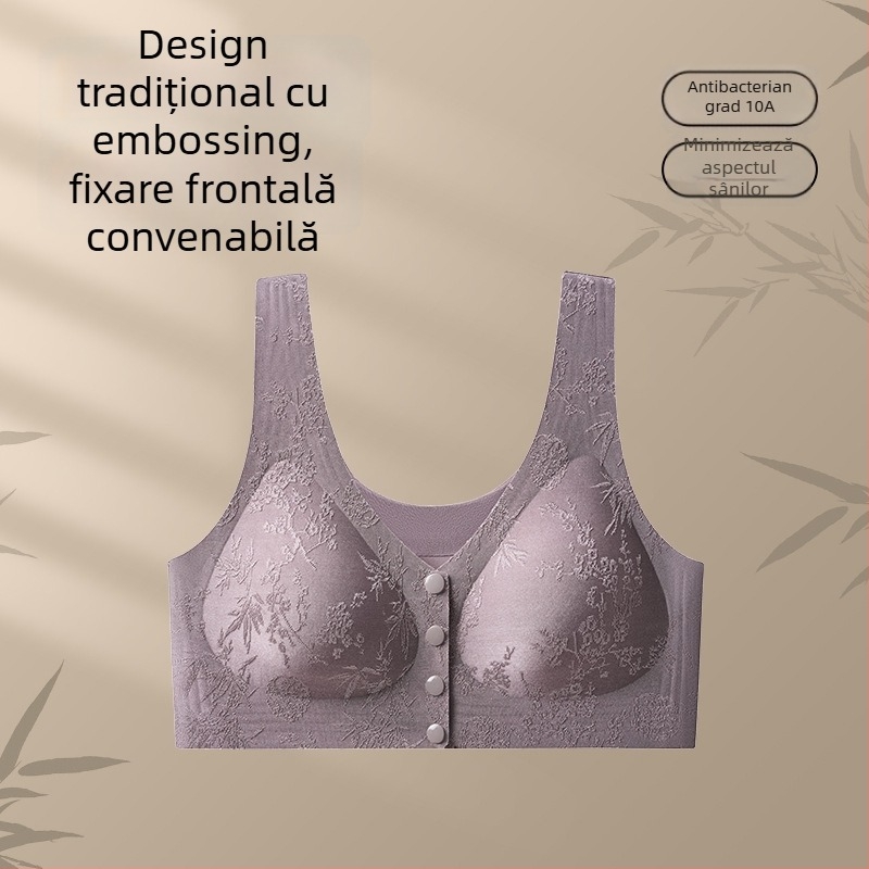 Sutien matern cu închidere frontală, stil vestă, 3/4 Cup, Cupă cu formă medie, Material nylon