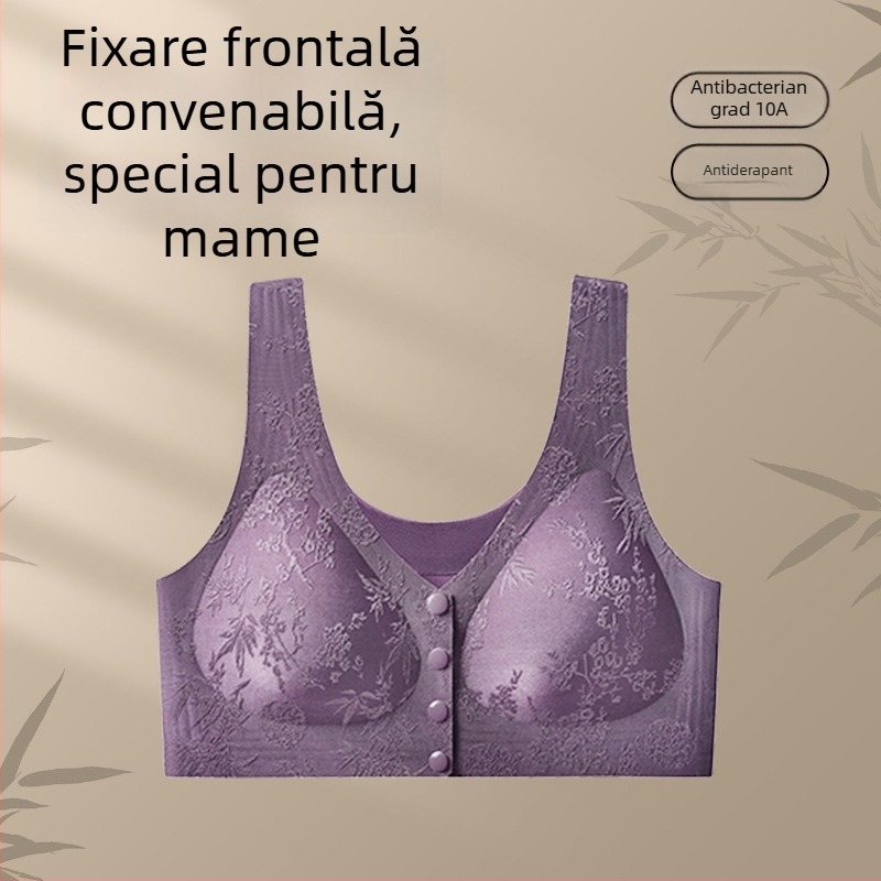 Sutien matern cu închidere frontală, stil vestă, 3/4 Cup, Cupă cu formă medie, Material nylon