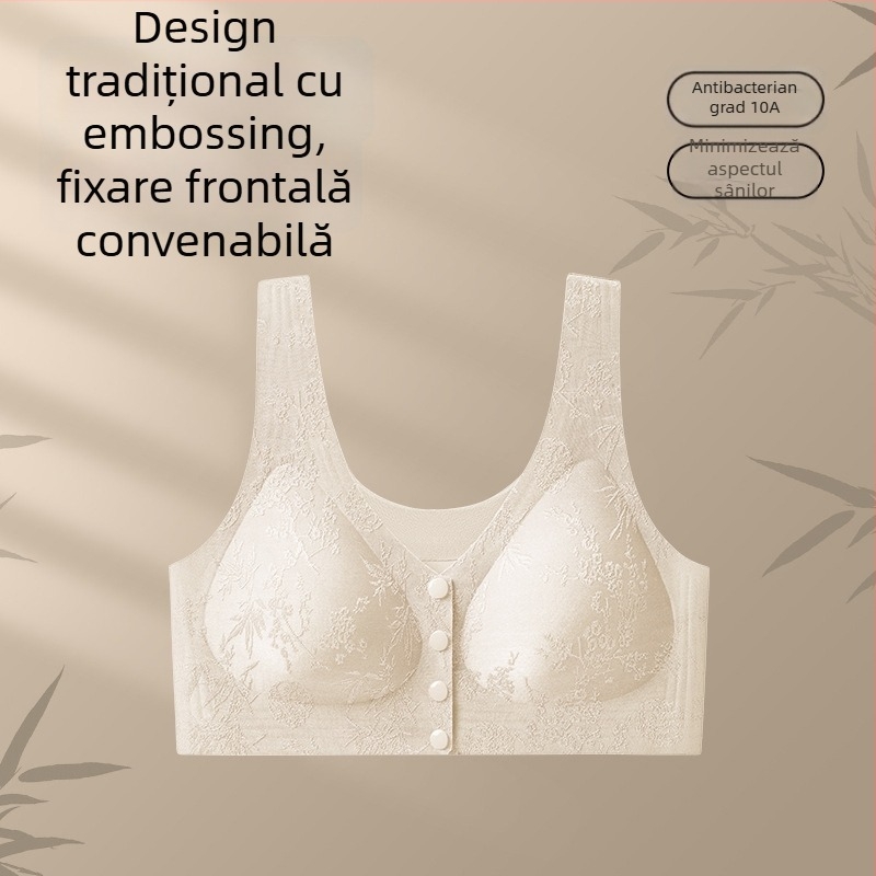 Sutien matern cu închidere frontală, stil vestă, 3/4 Cup, Cupă cu formă medie, Material nylon