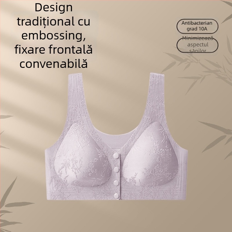Sutien matern cu închidere frontală, stil vestă, 3/4 Cup, Cupă cu formă medie, Material nylon