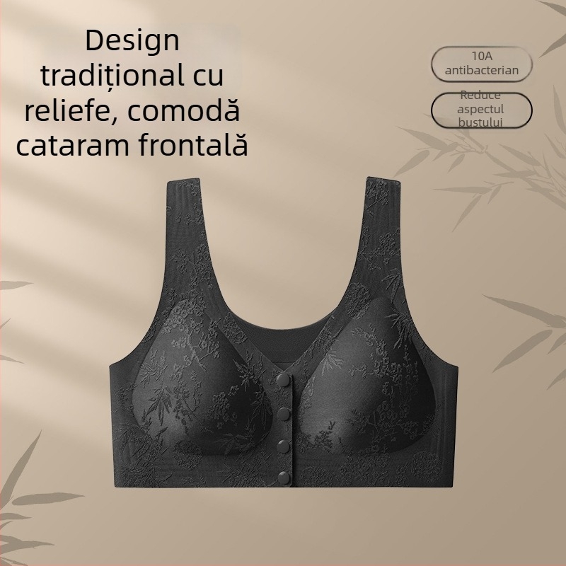 Sutien matern cu închidere frontală, stil vestă, 3/4 Cup, Cupă cu formă medie, Material nylon